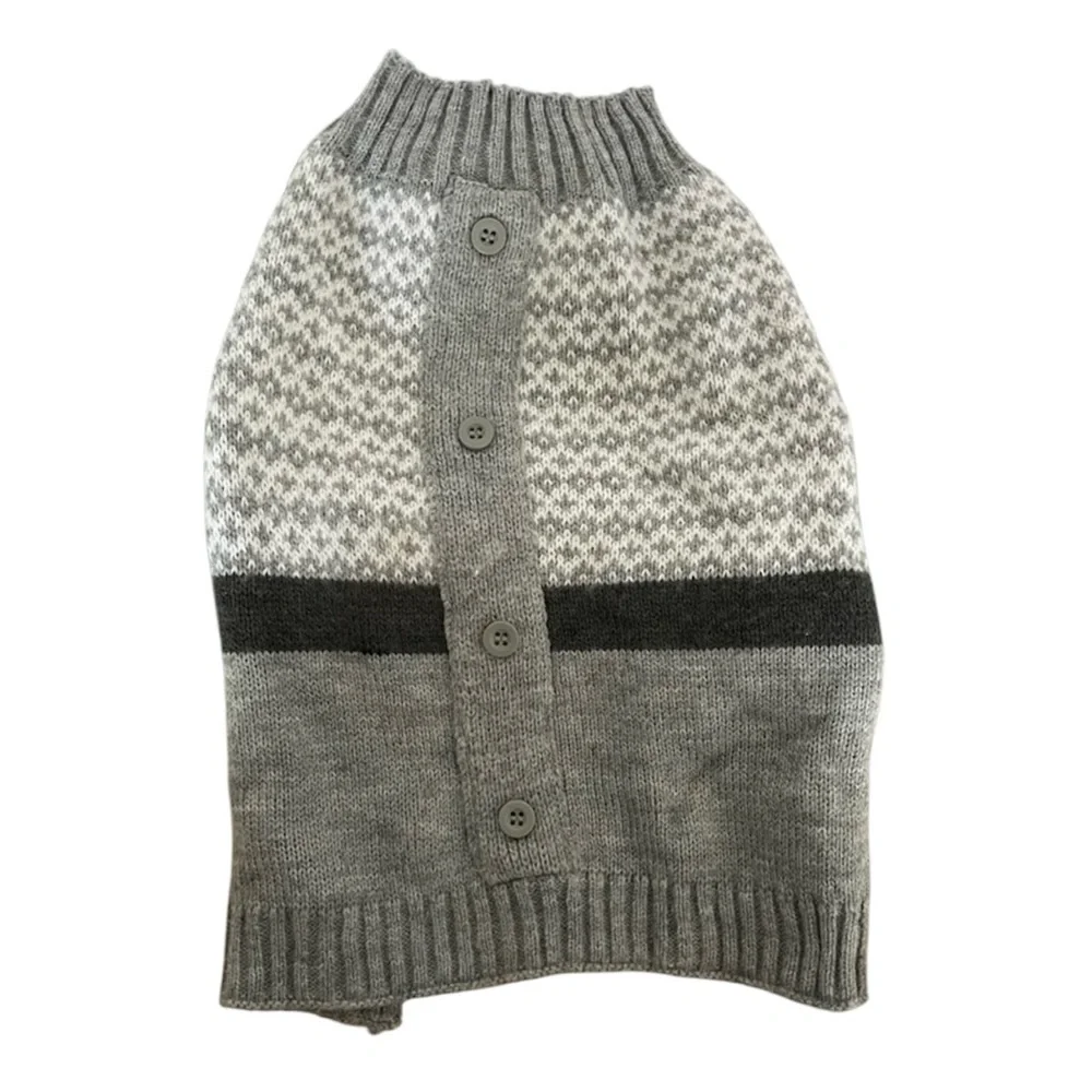 Vibrant Life Gray button front Dog Sweater cardigan Small Very good condition